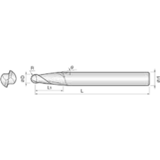 VHM Schaftfräser TBM mit zwei Schneiden 2TBM005150035 mit TISIN Beschichtung 0,5mm Durchmesser-Beschreibung lesen