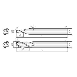 Kugelfräser für Verbund Materialien 2BCP005010S04 mit DIA Beschichtung 0,5mm Durchmesser-Beschreibung lesen