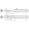 VHM Kugelfräser Diamant beschichtet 4DBL020200S04 mit Diamond Beschichtung 2mm Durchmesser