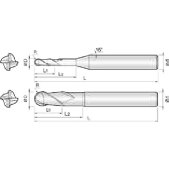 VHM Kugelfräser Diamant beschichtet 4DBL020200S04 mit Diamond Beschichtung 2mm Durchmesser-Beschreibung lesen