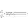 VHM Schruppfräser 3SRM060150055 mit AICrN Beschichtung 6mm Durchmesser 55mm Länge