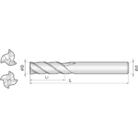 VHM Schruppfräser 3SRM060150055 mit AICrN Beschichtung 6mm Durchmesser 55mm Länge-Beschreibung lesen