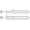 VHM Radiusfräser High Speed 3SCB040080S06 mit TISIN Beschichtung 4mm Durchmesser