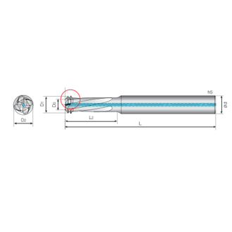 Gewindefräser für mehrere Anwendungen 4TMS032092S06M4 mit TISIN-R Beschichtung 3,2mm Durchmesser-Beschreibung lesen