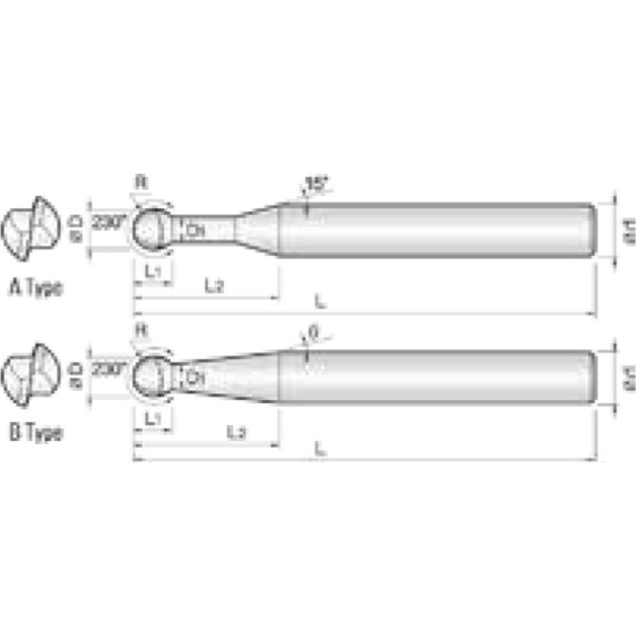 VHM Lollipop Fräser 3D 230° 2DPH015013200 mit TISIN Beschichtung 1,5mm Durchmesser-Beschreibung lesen