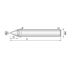VHM Gravierfräser 1DTE0005900S04 mit TISIN Beschichtung 0,05mm Durchmesser 50mm Länge