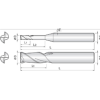 VHM Schaftfräser Mikro Lang 2NLE010200S04 1mm Durchmesser 80mm Länge