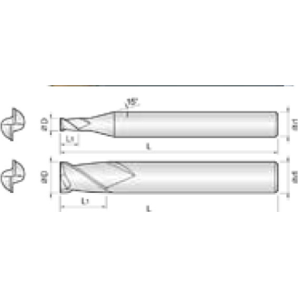 VHM Schaftfräser High Speed 2SCE003006S04 mit TISIN Beschichtung 0,3mm Durchmesser-Beschreibung lesen