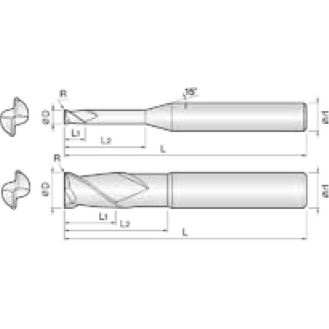 Eckradiusfräser Diamant beschichtet 2DLR0050005010 mit Diamond Beschichtung 0,5mm Durchmesser-Beschreibung lesen
