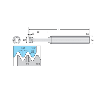 Gewindefräser kurz 4TSS038125S06M5 mit TISIN-R Beschichtung 3,8mm Durchmesser-Beschreibung lesen