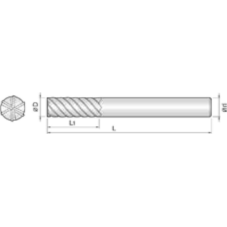 VHM Schaftfräser High Speed 6SEM160650S16 mit TISIN Beschichtung 16mm Durchmesser-Beschreibung lesen