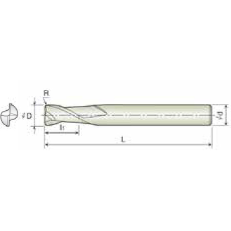 VHM Eckradiusfräser 2KNR045001S06 mit TISIN Beschichtung 4,5mm Durchmesser 75mm Länge-Beschreibung lesen