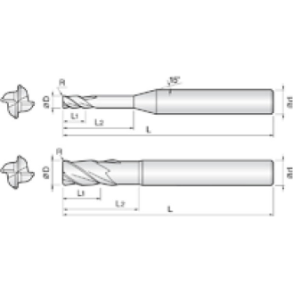 Eckradiusfräser Diamant beschichtet 4DLR0200005035 mit Diamond Beschichtung 2mm Durchmesser-Beschreibung lesen