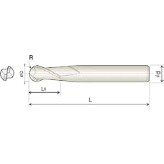VHM Kugelfräser Standard 2KCB002004S04 mit TISIN Beschichtung 0,2mm Durchmesser-Beschreibung lesen
