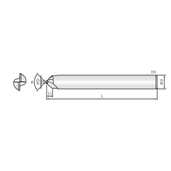 Anfasfräser mit 2 Schneiden 3CFC008900011 mit TISIN Beschichtung 0,8mm Durchmesser-Beschreibung lesen