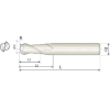 Radiusfräser 2WCB030080S06 mit TISIN Beschichtung 3mm Durchmesser 60mm Länge