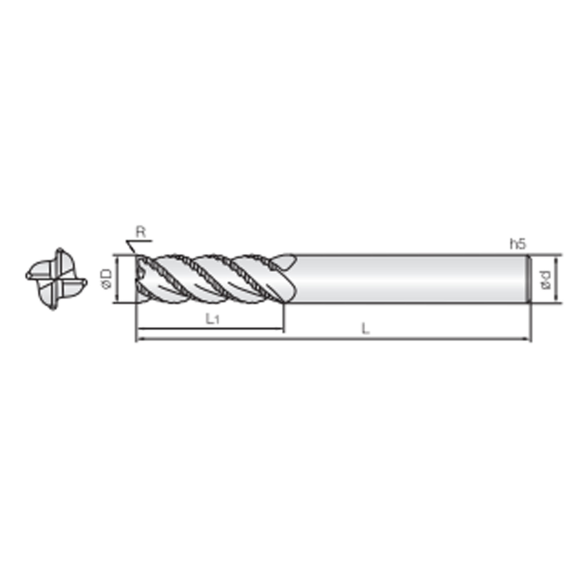 VHM Schruppfräser mit 5 Schneiden 5RRS160005110 mit JCRO Beschichtung 16mm Durchmesser-Beschreibung lesen