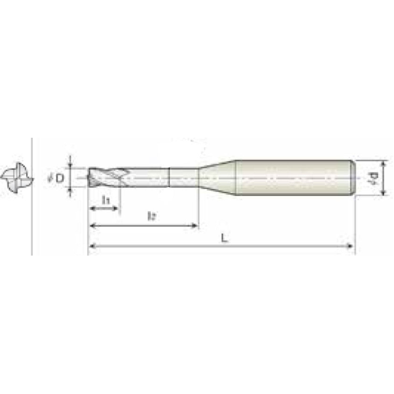 VHM Schaftfräser scharfkant 4KRE010140S04 mit TISIN Beschichtung 1mm Durchmesser-Beschreibung lesen
