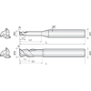 VHM Eckradiusfräser 3HOR010002030 mit AICrN Beschichtung 1mm Durchmesser 45mm Länge
