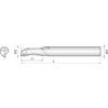 Einzahnfräser mit 1 Schneide für ABS 1NEM060150S06 mit  Beschichtung 6mm Durchmesser 60mm Länge