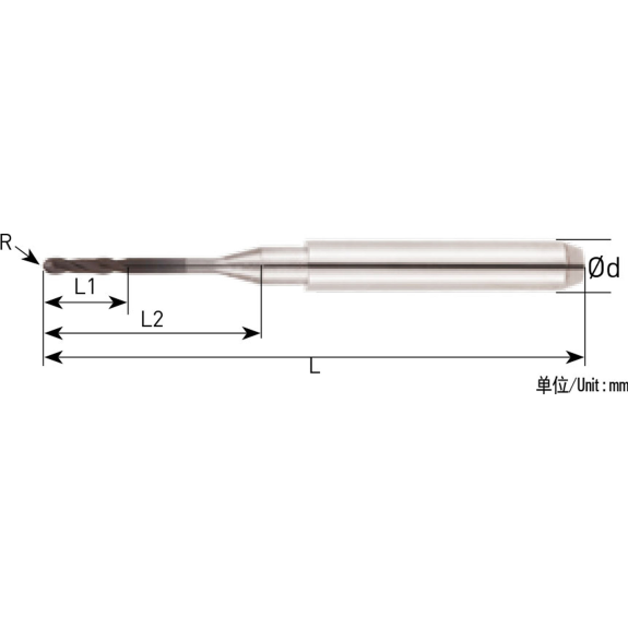VHM Schaftfräser ARD für PEEK, PMMA, WAX und Zirconia 3ARD010160663 mit DIA Beschichtung 1mm Durchmesser-Beschreibung lesen