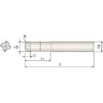 VHM Eckradiusfräser für High Speed & Feedrate 4KCU100020200 mit TISIN Beschichtung 10mm Durchmesser