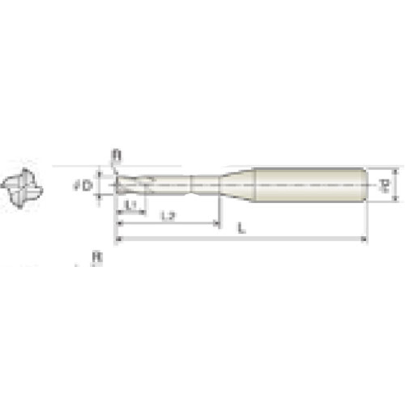VHM Eckradiusfräser 4WCR060015060 mit TISIN Beschichtung 6mm Durchmesser 60mm Länge-Beschreibung lesen