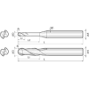 VHM Kugelfräser Mikro Lang 2NLB020400S04 2mm Durchmesser 100mm Länge