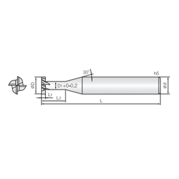 Schneidfräser für T-Nuten 4TSCD030010045 mit JCRO Beschichtung 3mm Durchmesser-Beschreibung lesen