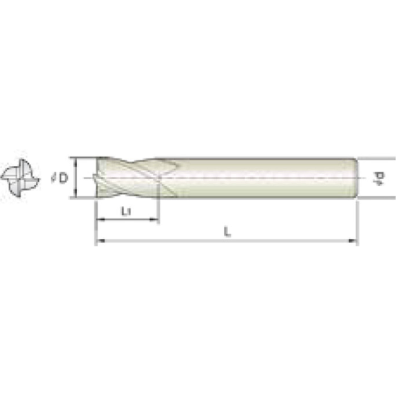 VHM Schaftfräser scharfkant 4BCE025080S04 mit TISIN-S Beschichtung 2,5mm Durchmesser-Beschreibung lesen