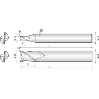 VHM Eckradiusfräser für generelle Anwendung 2NGR004001S04 mit AICrN Beschichtung 0,4mm Durchmesser-Beschreibung lesen