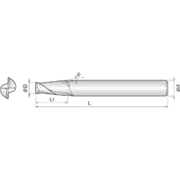 VHM Gesenkfräser konisch 2TEM015013060 mit TISIN Beschichtung 1,5mm Durchmesser-Beschreibung lesen