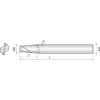 VHM Gesenkfräser konisch 2TEM015013060 mit TISIN Beschichtung 1,5mm Durchmesser