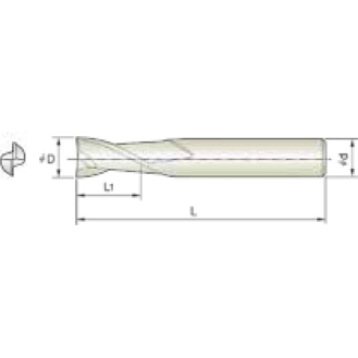 VHM Schaftfräser scharfkant 2KCE005010S04 mit TISIN Beschichtung 0,5mm Durchmesser-Beschreibung lesen