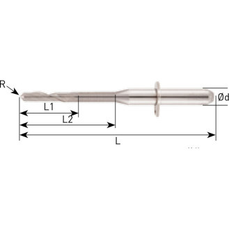 VHM Schaftfräser VHN für PEEK, PMMA und WAX 2VHN006030340 mit Nicht beschichtet Beschichtung 0,6mm Durchmesser-Beschreibung lesen