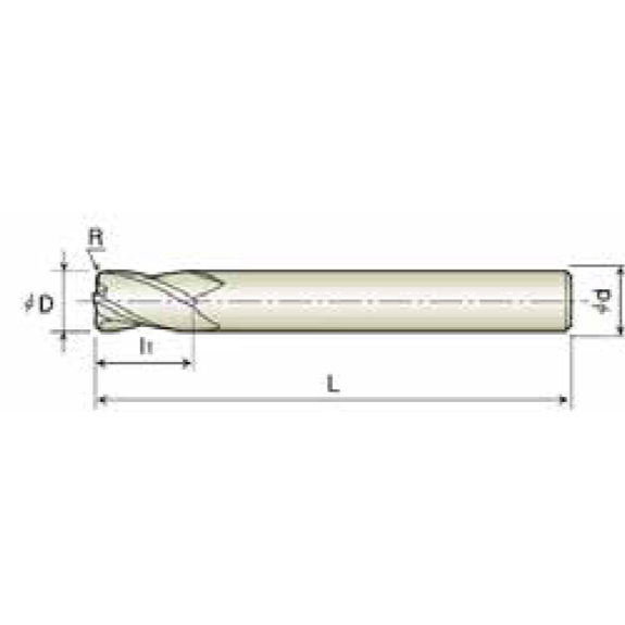 VHM Torusfräser 4BNR080020100 mit TISIN-S Beschichtung 8mm Durchmesser 100mm Länge-Beschreibung lesen