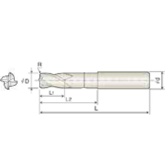 VHM Mini Torusfräser 4BCR030010200 mit TISIN-S Beschichtung 3mm Durchmesser 60mm Länge-Beschreibung lesen