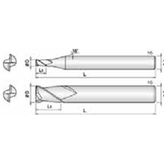VHM Fräser für Heavy Cuts 2ECE004008S04 mit BLUE Beschichtung 0,4mm Durchmesser-Beschreibung lesen