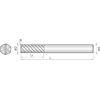 VHM Eckradiusfräser lang 6HCR040003060 mit TISIN Beschichtung 4mm Durchmesser