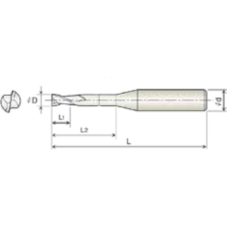 VHM Mini Schaftfräser scharfkant 2BRE002005S04 mit TISIN-S Beschichtung 0,2mm Durchmesser-Beschreibung lesen