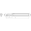 Einzahnfräser rechts schneidend 1NRM020060S06 2mm Durchmesser 60mm Länge