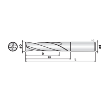 VHM Flachbohrer für verschiedene Verarbeitungen 2MFD035151S06 mit TITAN-R Beschichtung 3,5mm Durchmesser-Beschreibung lesen