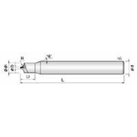 VHM Viertelkreisfräser 2DRC0090085S04 mit TISIN Beschichtung 0,9mm Durchmesser 45mm Länge-Beschreibung lesen