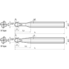 VHM Lollipop Fräser 3D 230° 4DPH015060S06 mit TISIN Beschichtung 1,5mm Durchmesser