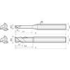 VHM Kugelfräser G-TAG beschichtet 3LHE010030S04 mit G-TAC Beschichtung 1mm Durchmesser