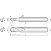 VHM Kugelfräser für generelle Anwendung 2HGB012030S04 mit AICrN Beschichtung 1,2mm Durchmesser