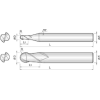 VHM Kugelfräser 2NBE012030S03 mit  Beschichtung 1,2mm Durchmesser 50mm Länge