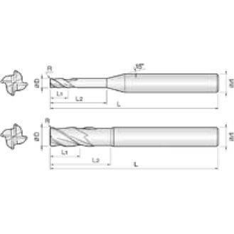 VHM ER Fräser High Speed 4SCU120020250 mit TISIN Beschichtung 12mm Durchmesser-Beschreibung lesen