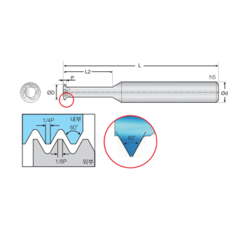 Gewindefräser für mehrere Anwendungen 4THS032095S06 mit TISIN-R Beschichtung 3,2mm Durchmesser-Beschreibung lesen