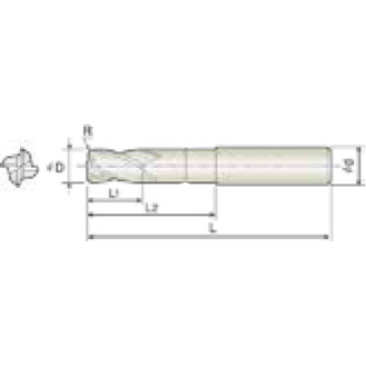 VHM Eckradiusfräser 4KCR025001100 mit TISIN Beschichtung 2,5mm Durchmesser 45mm Länge-Beschreibung lesen